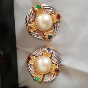 Joan Rivers Clip Earrings Multi Metal
